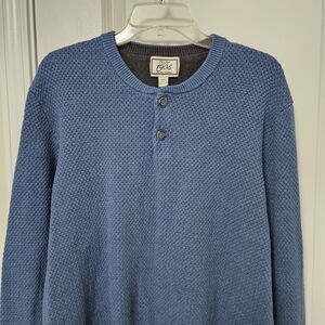 NWT Jos. A. Bank 1905 Traditional Henley Classic Sweater Men's XXL Blue Buttons
